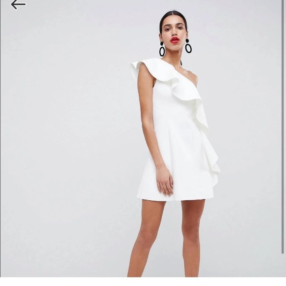 ASOS White One Shoulder Dress - Picture 4 of 5